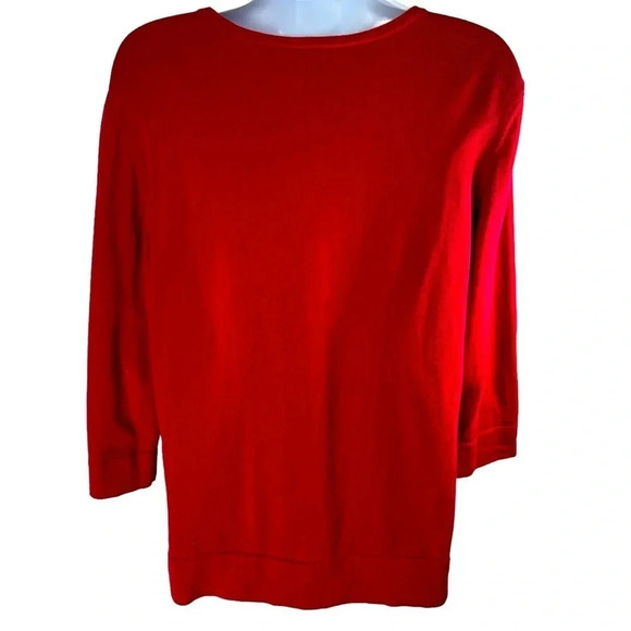 Ann Taylor Outlet Size XL Cranberry 3/4 sleeve Cardigan - Picture 3 of 7